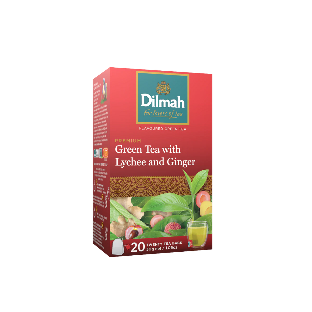 Green Tea With Ginger And Lychee 20 Tea Bags Dilmah UK