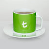 t-Series t-Mug & Saucer - Lime Green